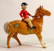 Beswick rare girl on Palomino pony 1499, girl with red hunting coat.