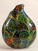 Anita Harris Ammonites & Shells teardrop vase. Gold signed to base, height 22cm. Reflective glaze