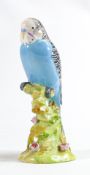 Beswick blue budgie on floral base 1217.
