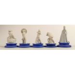 Wedgwood early Flaxman chess pieces, impressed marks to base. (5)