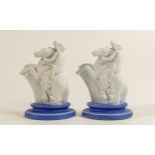 Wedgwood early Flaxman chess pieces, impressed marks to base, Rose Ellis Collection sticker noted to