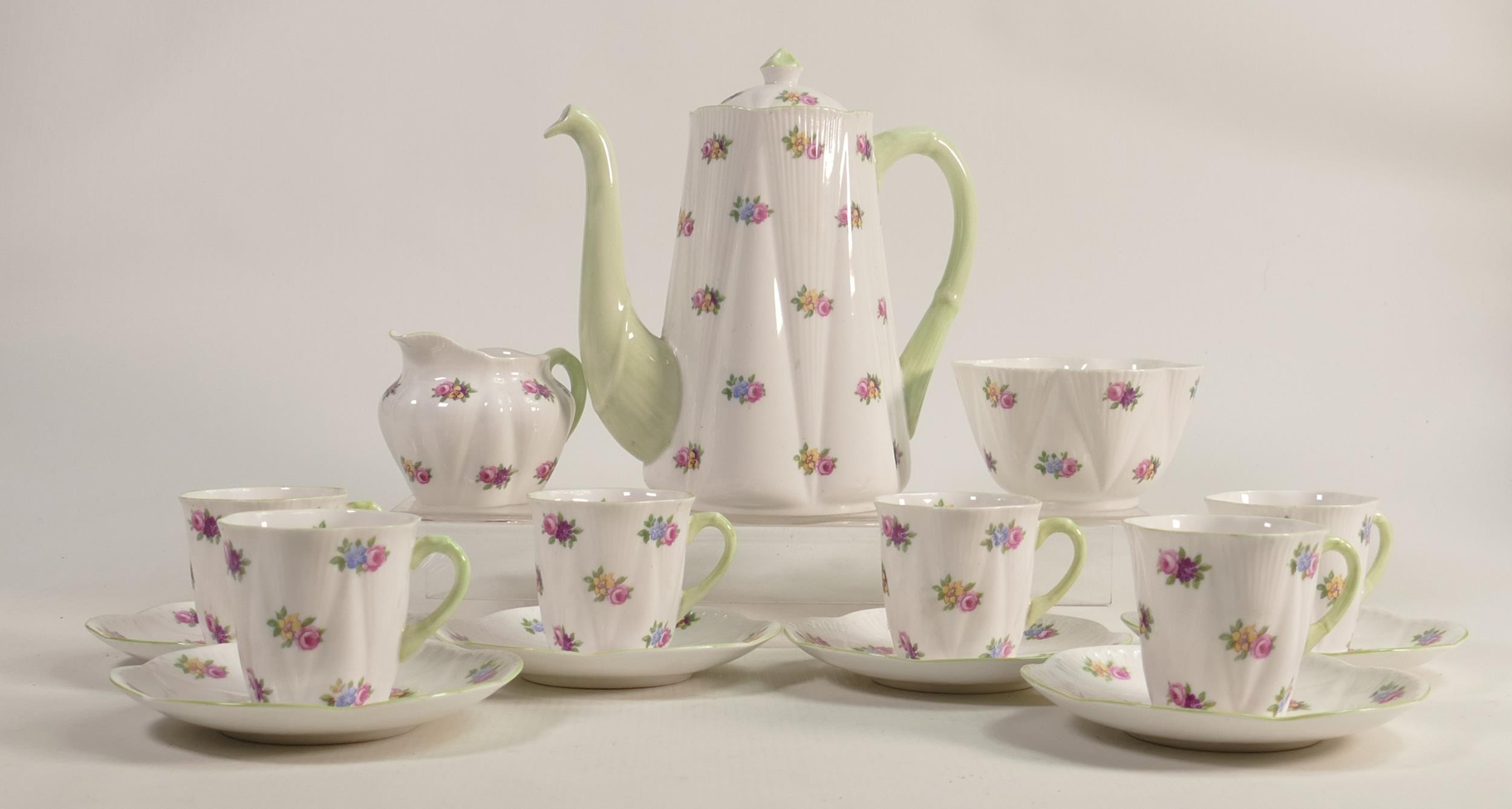 Shelley Dainty shape coffee set, pattern 2325, floral pattern. Consisting of coffee pot, 6 coffee