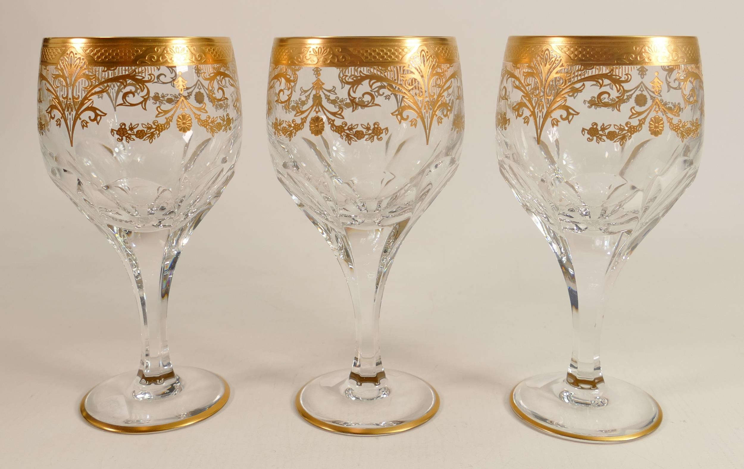 De Lamerie fine crystal heavily gilded glass goblets, specially made high end quality items, - Image 3 of 4