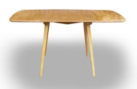 Ercol blonde mid century drop leaf kitchen table, open size 74 x 138 x 71cm.