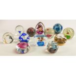 A collection of glass paperweights to include - Jalama by Chuck Walters, Arthur Price, etc. (12)