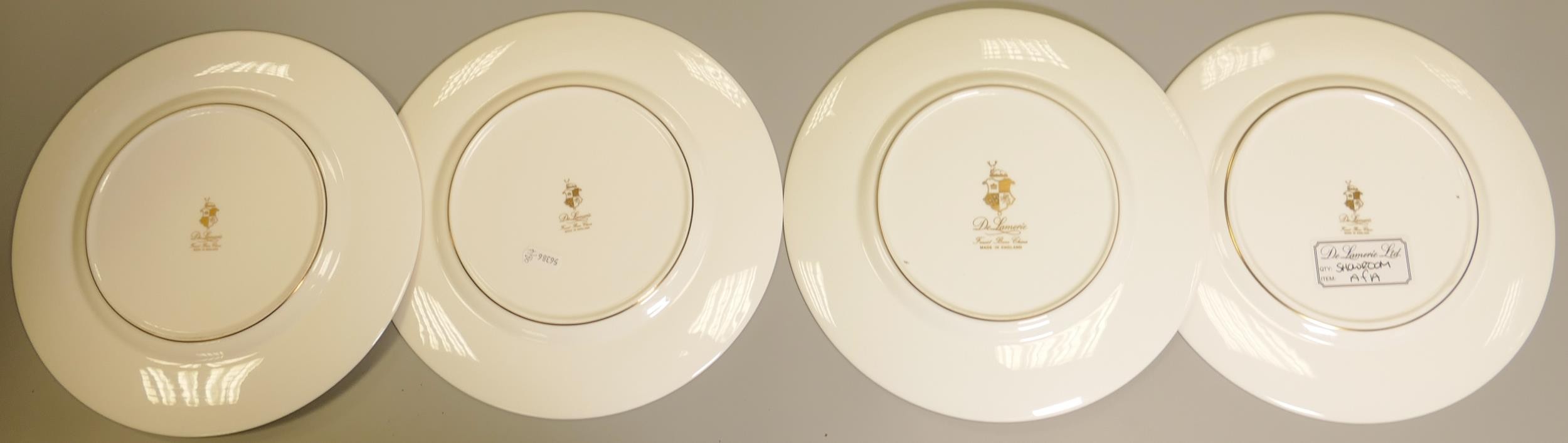 De Lamerie Fine Bone China heavily gilded Robert Adam patterned dinner plates, specially made high - Image 2 of 2