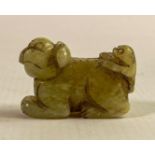 Carved Chinese 19th century Jade Dog of Foo, length 4cm.