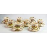 Royal Doulton Bunnykins matched cup & saucer sets, three signed Barbara Vernon pieces noted. (8