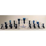 Royal Doulton cut lead crystal chess set, 32 pieces height of king 12cm.