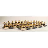 Eran Grebler ceramic/brass chess set, Judaica chess set made by Eran Grebler, with some revolving