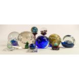 A collection of paperweights to include - Sylra, James Allen & Son Ltd., Inhabited Earth blown glass