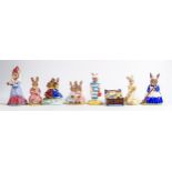 Royal Doulton boxed Bunnykins figures to include - Story Time DB9, Sleigh Ride DB4, Sundial DB213,