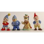 Set of Wade Noddy figures to include - Mr Plod, Big Ears, Noddy and Mrs Fluffy Cat.