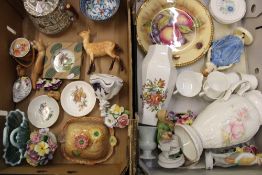 A mixed collection of items to include Aynsley orchard gold plate, Beswick doe, Continental
