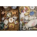 A mixed collection of items to include Aynsley orchard gold plate, Beswick doe, Continental