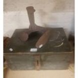 Vintage Wooden Ammunition Box & Wrought Iron Shoe Last(2)