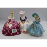 Royal Doulton Lady Figures Kathleen Hn3100, Victoria HN2471 & similar(3)