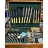 Wooden Cased Roberts & Belk Canteen of Cutlery