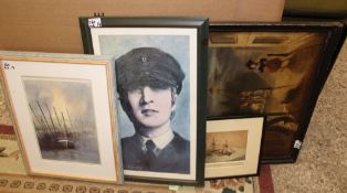 An interesting collection of artwork to include an Arthur Delaney limited edition print of John