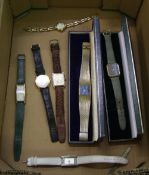 A collection of gentlemen's wrist watches including Rotary, Seiko etc