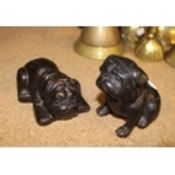 Two Small Bronze Bulldog figures, tallest 7cm(2)