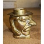 Heavy Brass Facepot, height 12cm