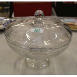 Decorative Quality Lidded Crystal Bowl , v light chip to base, diameter 25cm