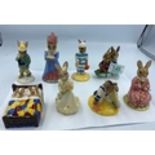 Royal Doulton Bunnykins figures to include Sailor, Sleigh Ride BD4, Sundial DB213, Polly Db71, Boy