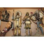 A collection of Native American Themed Resin Figures including Leonardo Examples (1 tray)