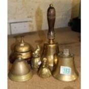 A collection of vintage counter & hand bells(6)