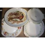 A mixed collection of items to include decorative plates, vases cups etc (2 trays)