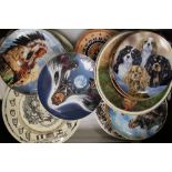 A collection of decorative wall plates, mixed themes (1 tray).