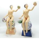 Two Kevin Francis/Peggy Davies Artist Proof Figures Isadora Both Over painted by Vendor(2)