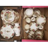 A collection of Royal Albert Old Country Rose Patterned Tea & dinnerware including tea set, dinner