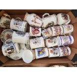 A collection of Royal Commemorative Jugs / Cups etc (1 tray)