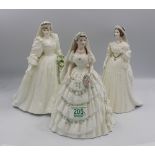 Coalport for Compton Woodhouse Limited Edition Royal Lady figures Queen Victoria, Diana & Princess