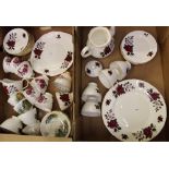 A mixed collection of tea and dinner ware to include Colclough floral dinner plates, teapot, cups,