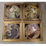 Four Maws & co framed tiles of the four seasons