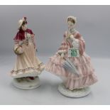 Royal Worcester for Compton Woodhouse Limited Edition figures Noelle & 1855 The Crinoline (2)