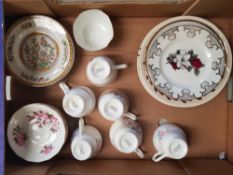 A Mixed collection of tea ware items to include Floral Cups and saucers, Indian Tree patterned
