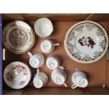 A Mixed collection of tea ware items to include Floral Cups and saucers, Indian Tree patterned