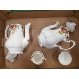 Royal Albert Old Country Roses Coffee Ware Items to include 2 Large Coffee Pots, 1 Cream Jug and 2