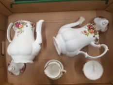 Royal Albert Old Country Roses Coffee Ware Items to include 2 Large Coffee Pots, 1 Cream Jug and 2