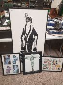 A group of 4 artist made framed pictures all with an erotic theme, by local exhibited artist Paul