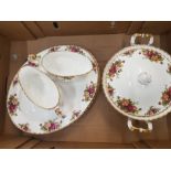 Royal Albert Old Country Roses Items to include 2 Oval Platters, 1 Lidded Tureen, 2 Gravy Boats