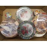 A collection of Bradex & similar cabinet plates with floral & bird themes
