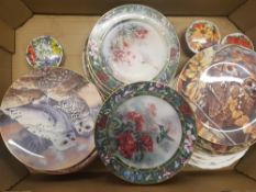 A collection of Bradex & similar cabinet plates with floral & bird themes