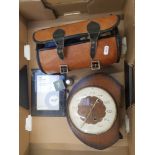 1940s Smiths Oak Cased Mantel Clock together with Taylor Elite Bowls in Carrier Case