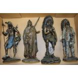 A collection of Native American Themed Resin Figures including Shude Hill example (1 tray)