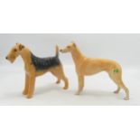 Beswick Airedale Terrier 962 & Greyhound 972(2)